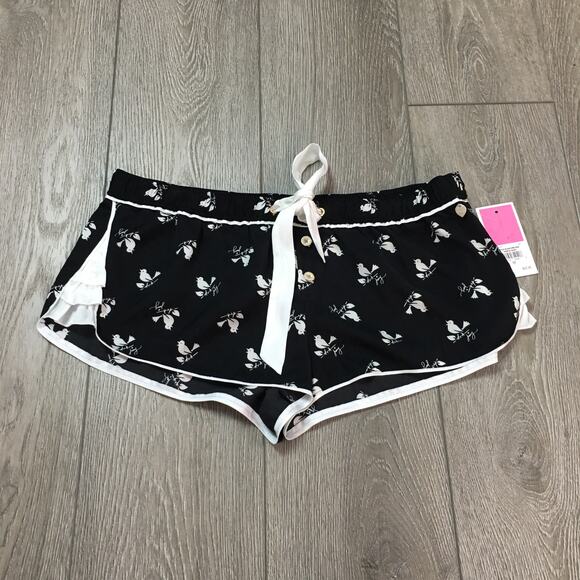 Juicy Couture Pants - juicy  couture black‎ white shorts bird ribbon string ruffle Women Medium